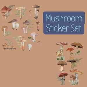 The Paper Studio Mushroom Stickers Set, 2 Packs, NWT